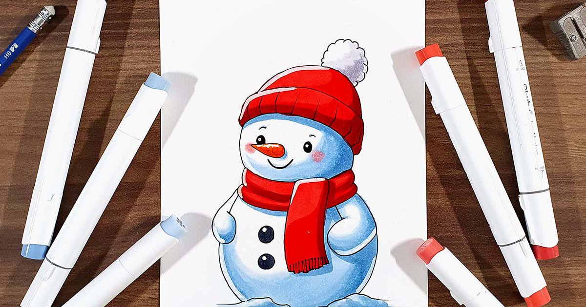 How To Draw An Adorable Snowman - Easy Guide With Pictures